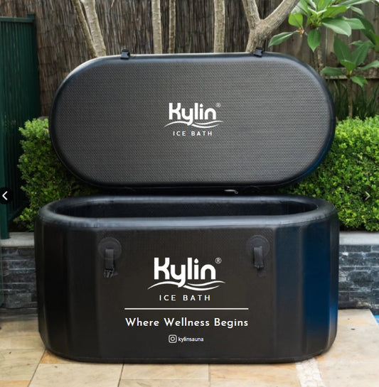 Kylin Portable Oval Ice Bath Tub Cold Plunge 265L - Black