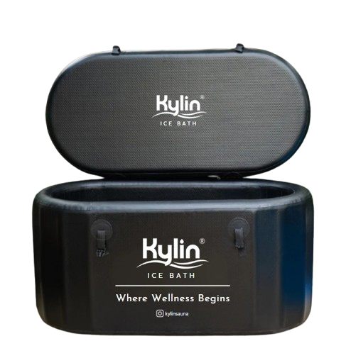 Kylin Portable Oval Ice Bath Tub Cold Plunge 265L - Black