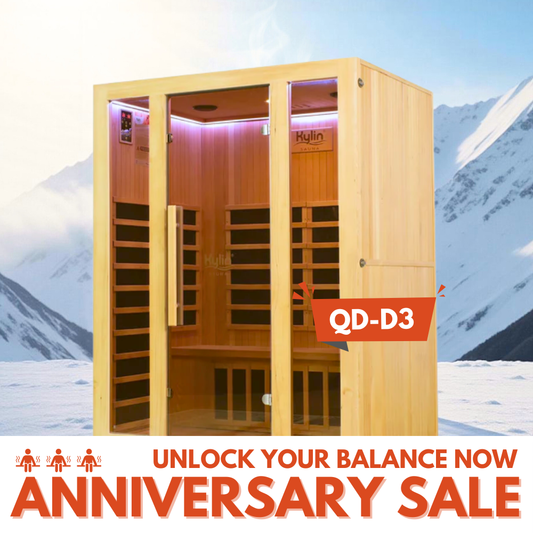 Kylin Low EMF Carbon Infrared Sauna Room 3 Person QD-D3