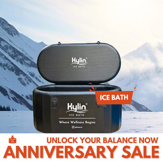 Kylin Portable Oval Ice Bath Tub Cold Plunge 265L - Black