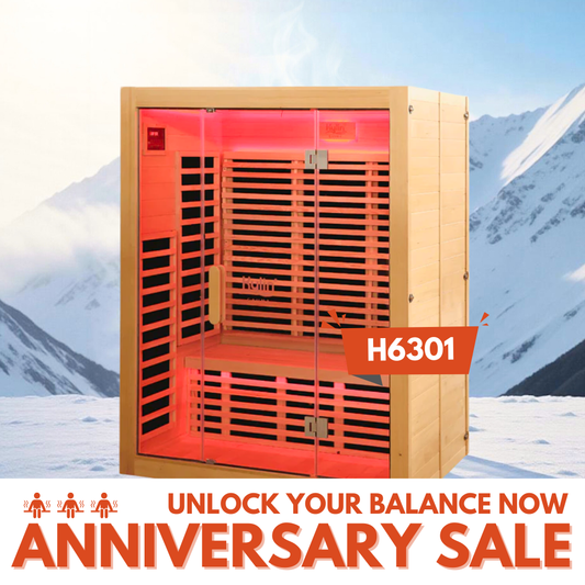 Kylin Low EMF Carbon Infrared Sauna Room 3 Person H6301 (HL-400K)
