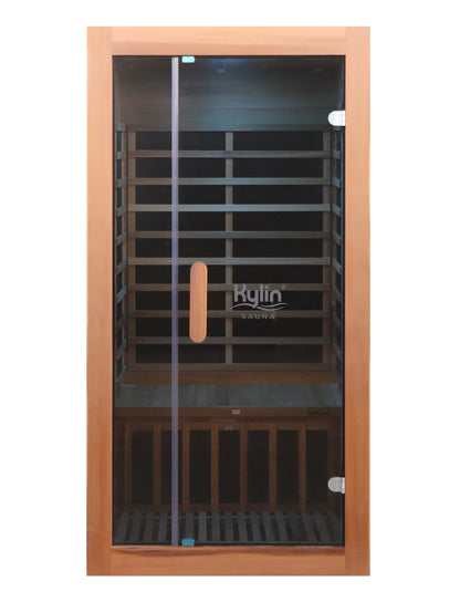 Kylin Low EMF Premium Cedar Infrared Sauna Room 1 Person H6104 (Floor Heater included)