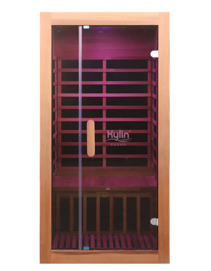 Kylin Low EMF Premium Cedar Infrared Sauna Room 1 Person H6104 (Floor Heater included)