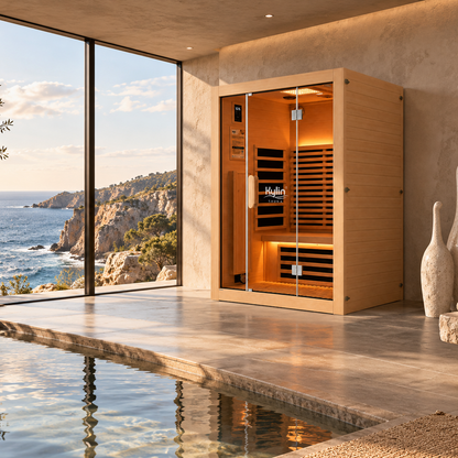 Kylin Premium Full Spectum Ultra Low EMF Infrared Sauna Room 3 Person H6334 (Floor Heater included)