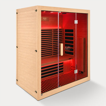 Kylin Premium Full Spectum Low EMF Infrared Sauna Room 4 Person H6432 (Floor Heater included)