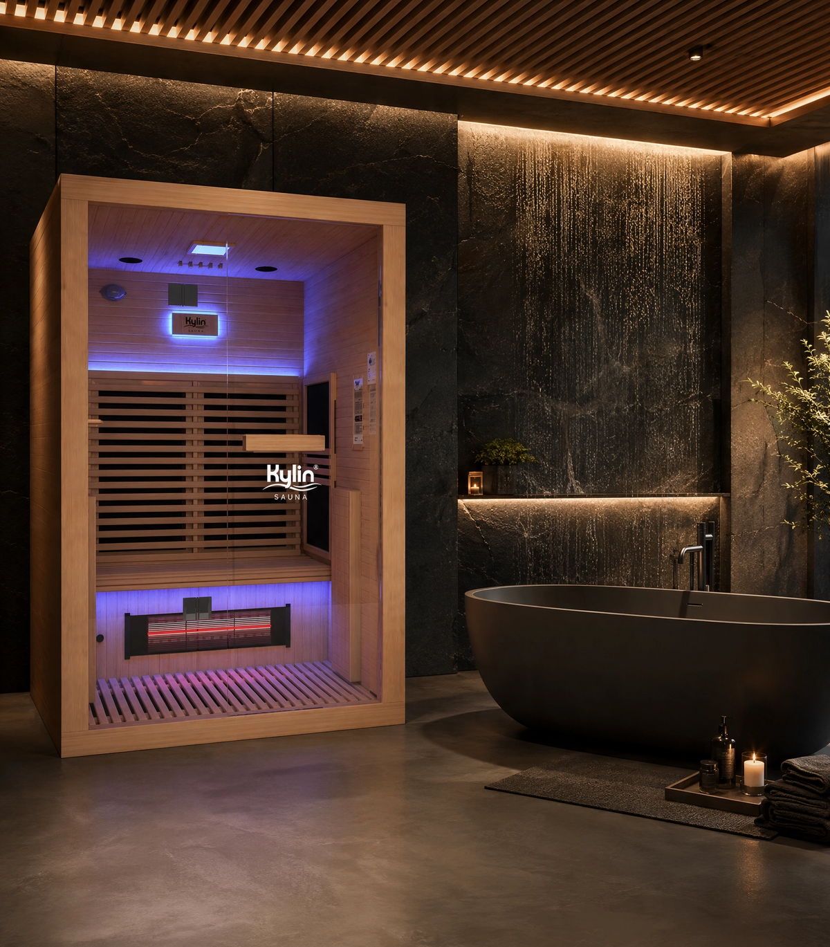 Kylin Hemlock Carbon Full Spectrum Infrared Sauna Room 2 Person Low EMF L9201-H