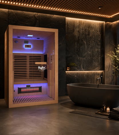 Kylin Hemlock Carbon Full Spectrum Infrared Sauna Room 2 Person Low EMF L9201-H
