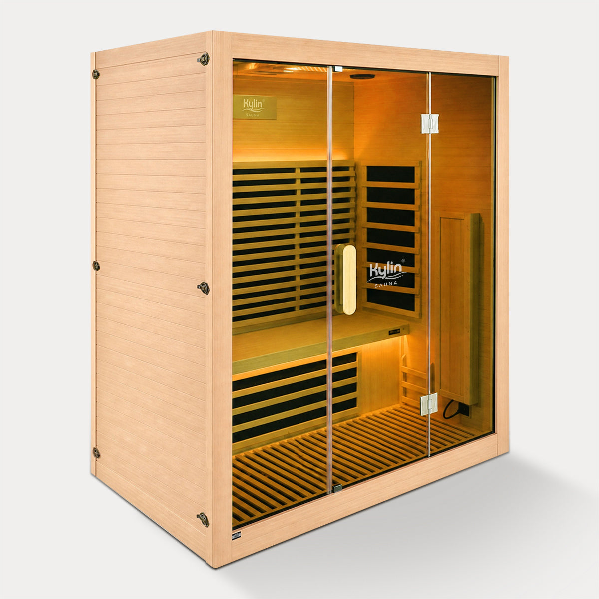 Kylin Premium Full Spectum Ultra Low EMF Infrared Sauna Room 4 Person H6434 (Floor Heater included)