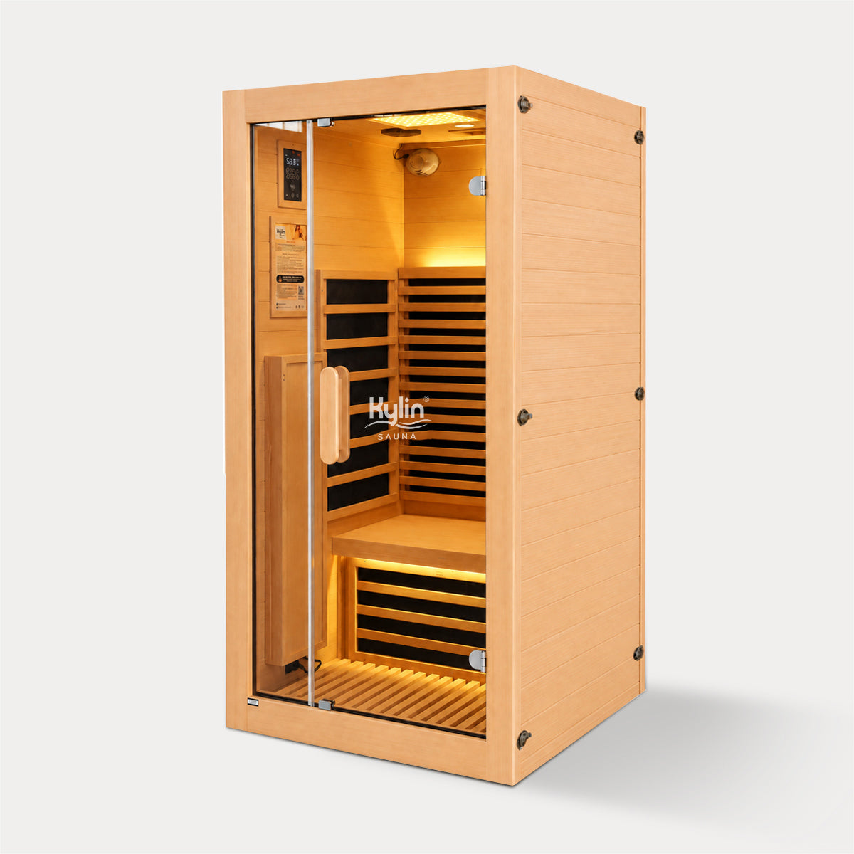 Kylin Premium Full Spectum Ultra Low EMF Infrared Sauna Room 1 Person H6134 (Floor Heater included)