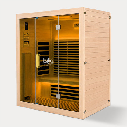 Kylin Premium Full Spectum Ultra Low EMF Infrared Sauna Room 4 Person H6434 (Floor Heater included)