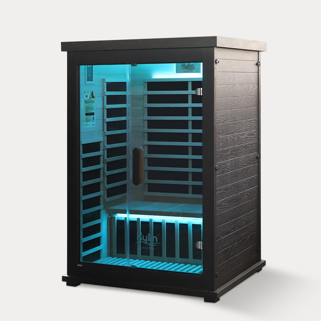 Kylin Carbon Infrared Sauna Room 2 Person Low EMF H6205 (Black)