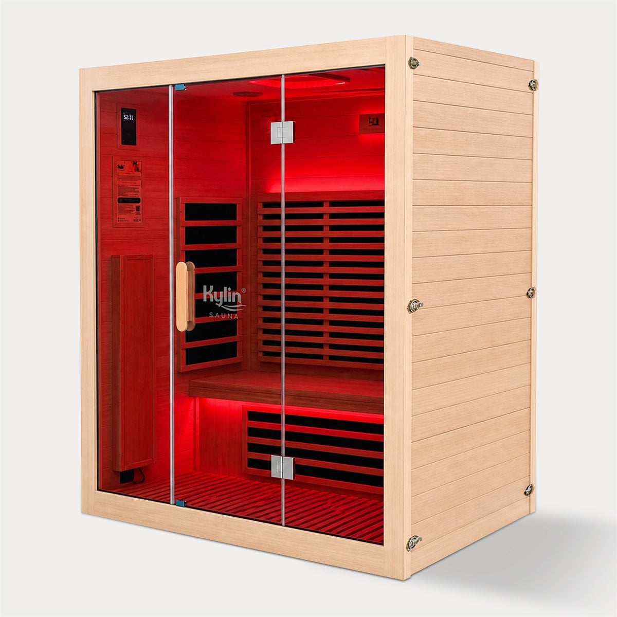 Kylin Premium Full Spectum Low EMF Infrared Sauna Room 4 Person H6432 (Floor Heater included)
