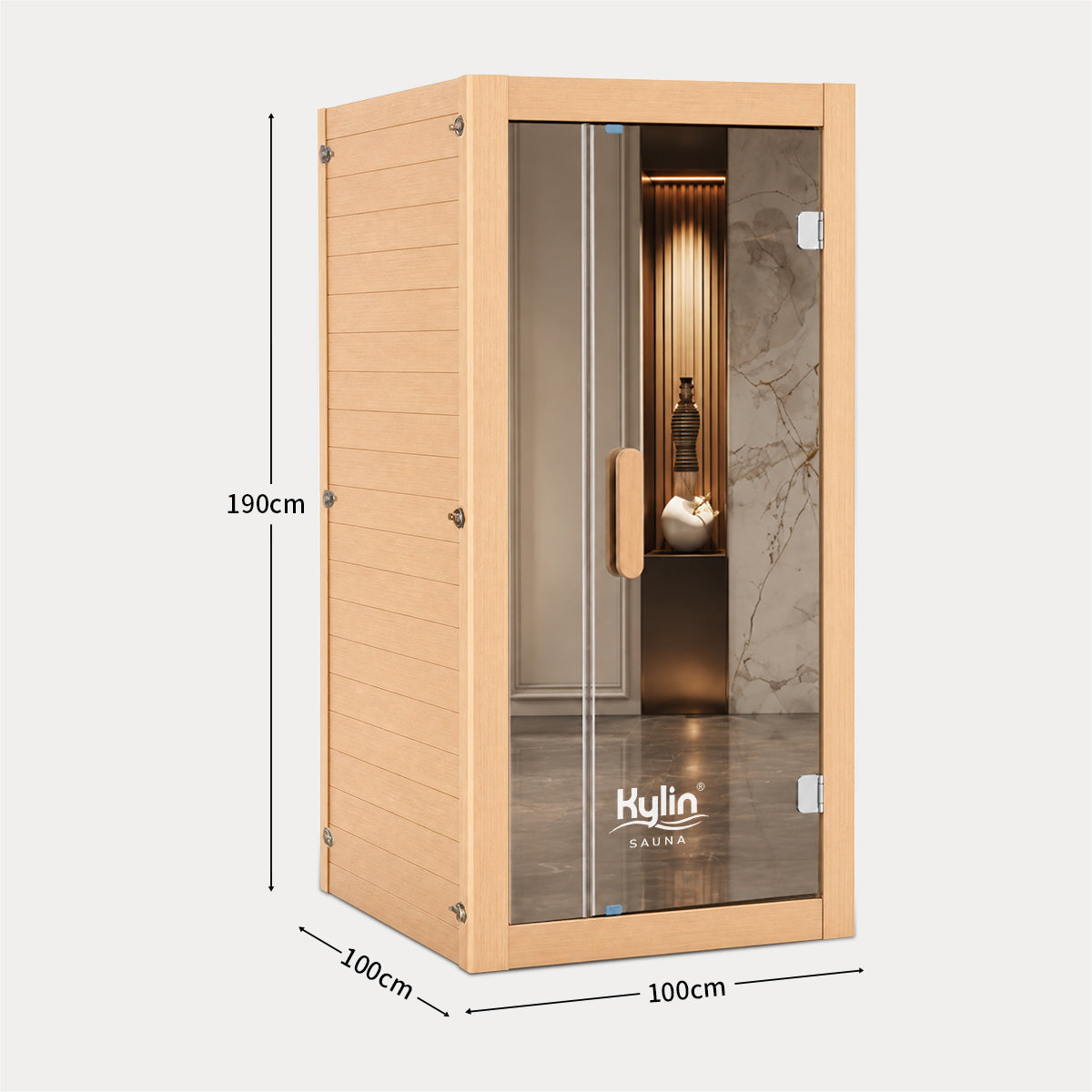 Kylin Premium Full Spectum Low EMF Infrared Sauna Room 1 Person H6130 (Floor Heater included)