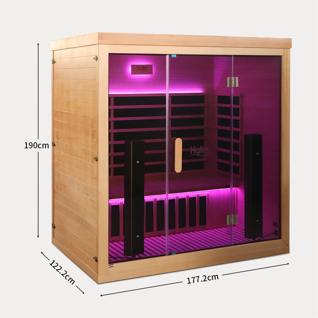 Kylin Premium Full Spectum Low EMF Infrared Sauna Room 4 Person H6420 (Floor Heater included)