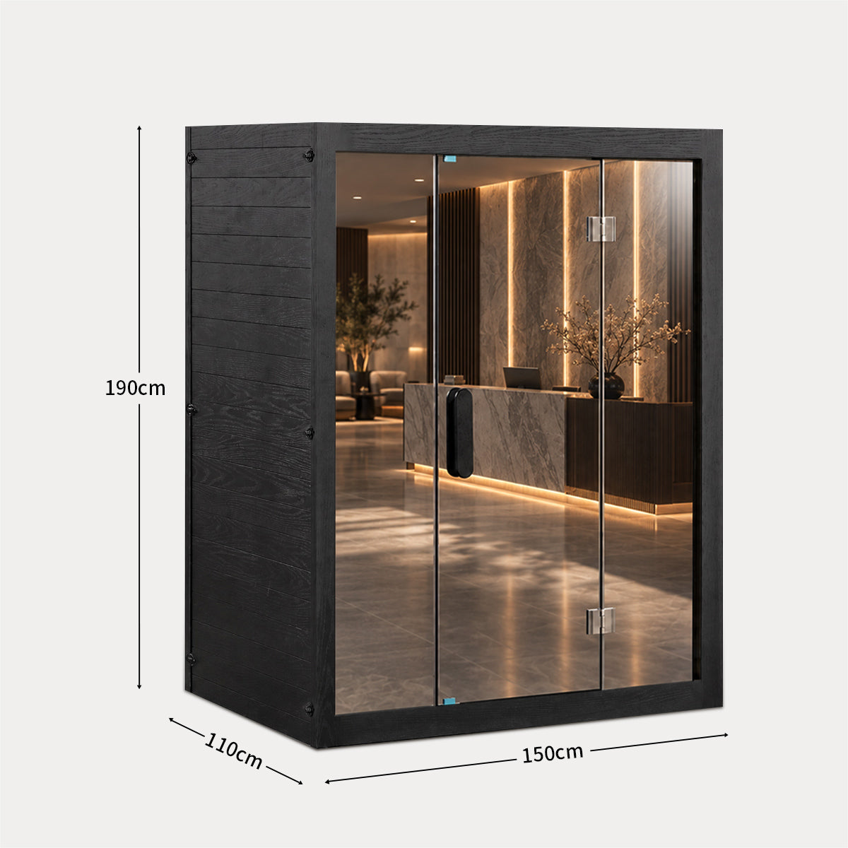 Kylin Premium Full Spectum Ultra Low EMF Infrared Sauna Room 3 Person H6333 (Floor Heater included)