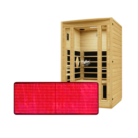 Kylin Low EMF Infrared Sauna 2 people - K8202 & Red Light Therapy Panel Red Light Therapy Yoga Mat TLB-1000