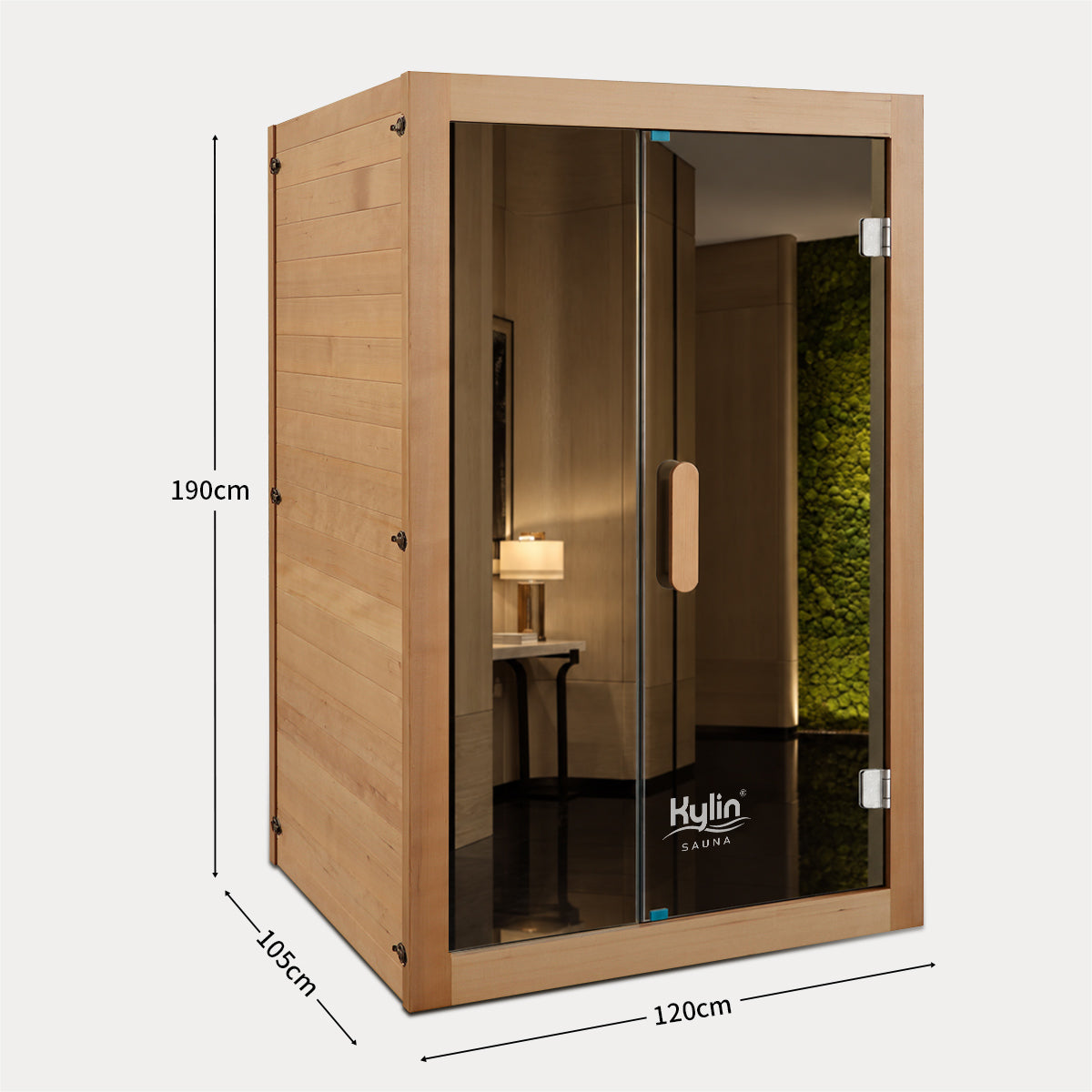 Kylin Premium Full Spectum Low EMF Infrared Sauna Room 2 Person H6230 (Floor Heater included)