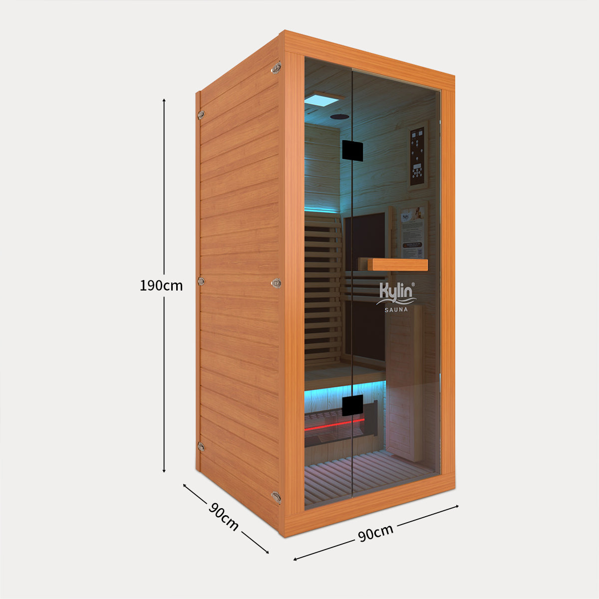 Kylin Red Cedar Carbon Full Spectrum Infrared Sauna Room 1 Person Low EMF L9101