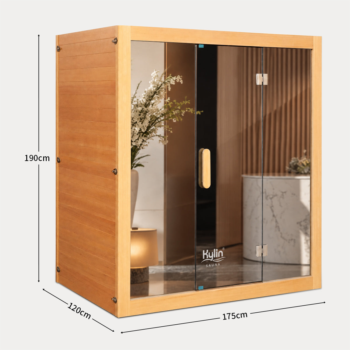 Kylin Premium Full Spectum Low EMF Infrared Sauna Room 4 Person H6430 (Floor Heater included)