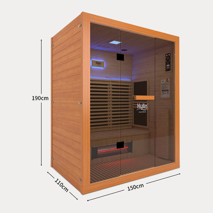Kylin Red Cedar Carbon Full Spectrum Infrared Sauna Room 3 Person Low EMF L9301