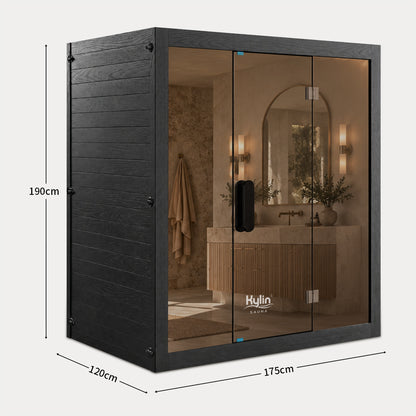 Kylin Premium Full Spectum Low EMF Infrared Sauna Room 4 Person H6431 (Floor Heater included)