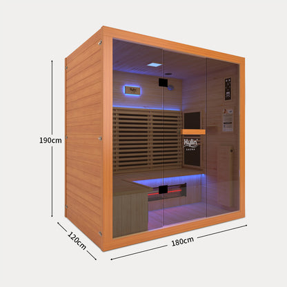Kylin Red Cedar Carbon Full Spectrum Infrared Sauna Room 4 Person Low EMF L9401