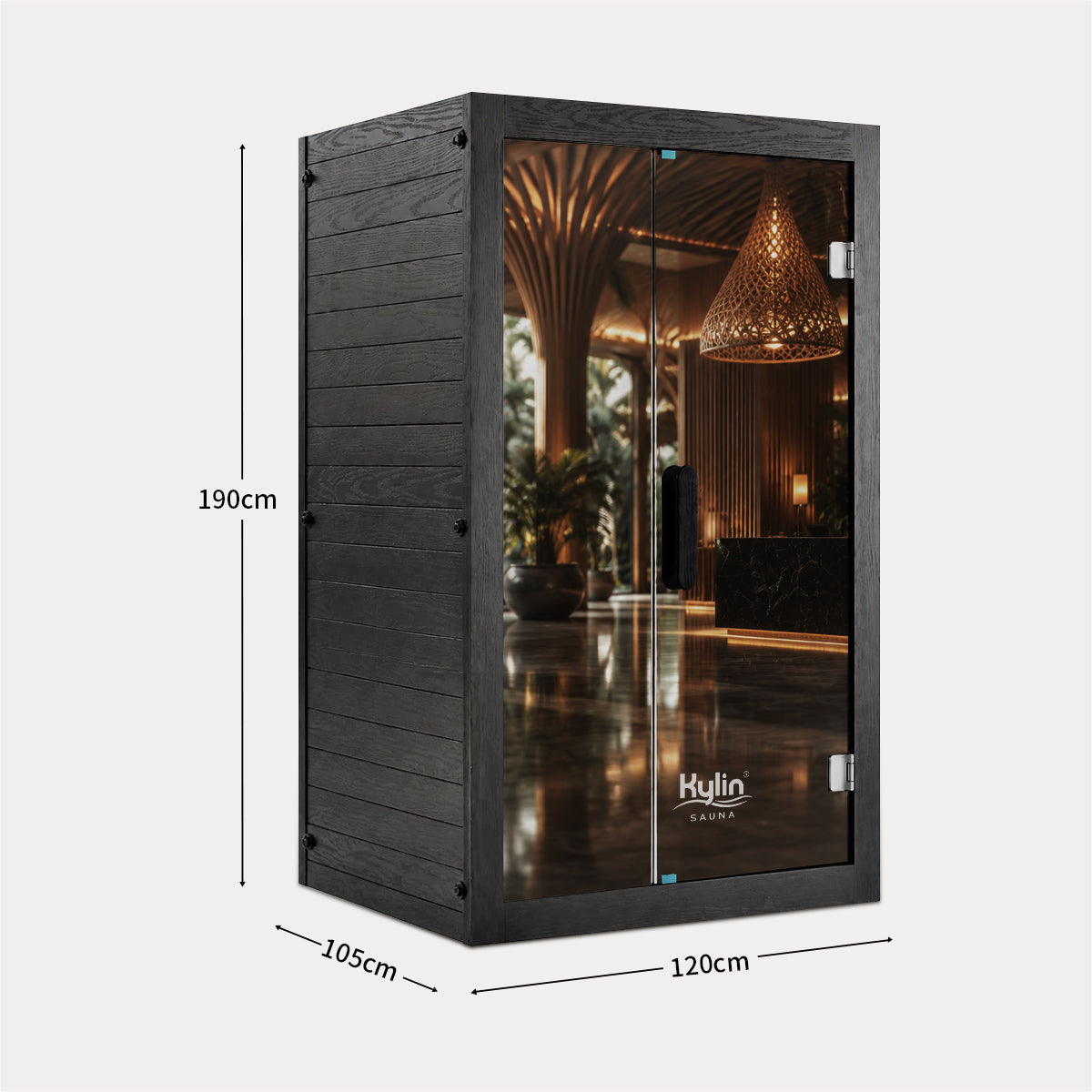 Kylin Premium Full Spectum Ultra Low EMF Infrared Sauna Room 2 Person H6233 (Floor Heater included)