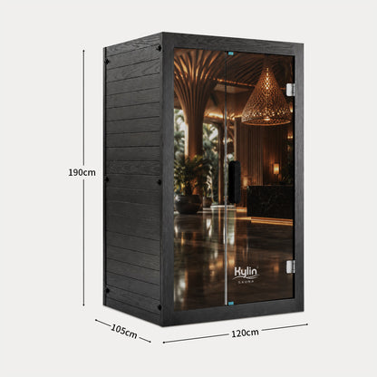 Kylin Premium Full Spectum Ultra Low EMF Infrared Sauna Room 2 Person H6233 (Floor Heater included)