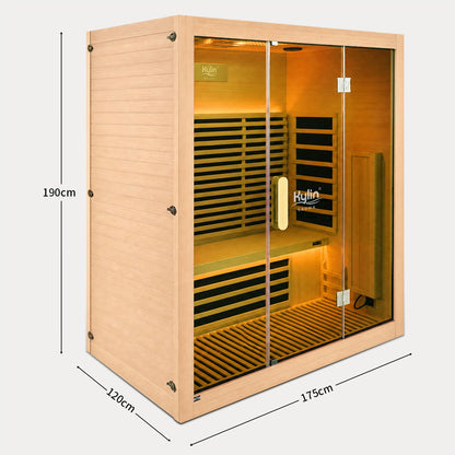 Kylin Premium Full Spectum Ultra Low EMF Infrared Sauna Room 4 Person H6434 (Floor Heater included)