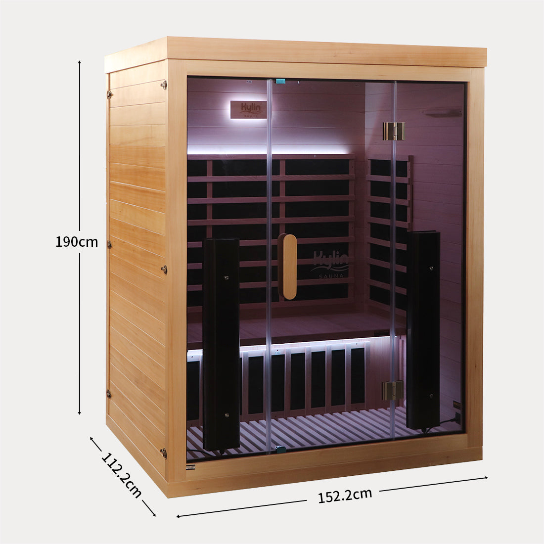 Kylin Premium Full Spectum Low EMF Infrared Sauna Room 3 Person H6320 (Floor Heater included)
