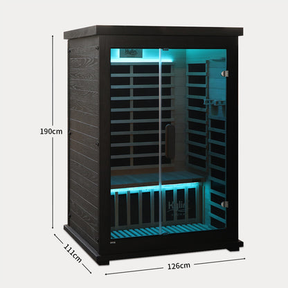 Kylin Carbon Infrared Sauna Room 2 Person Low EMF H6205 (Black)
