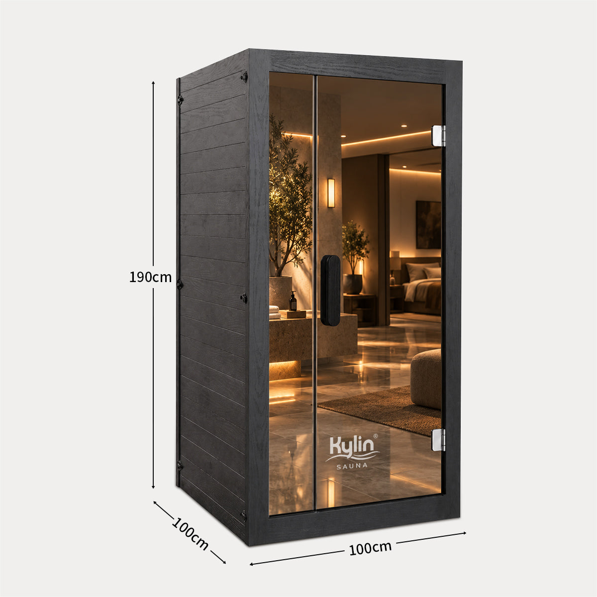 Kylin Premium Full Spectum Ultra Low EMF Infrared Sauna Room 1 Person H6133 (Floor Heater included)