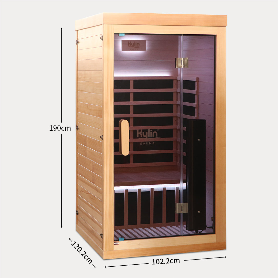 Kylin Premium Full Spectum Low EMF Infrared Sauna Room 1 Person H6120 (Floor Heater included)