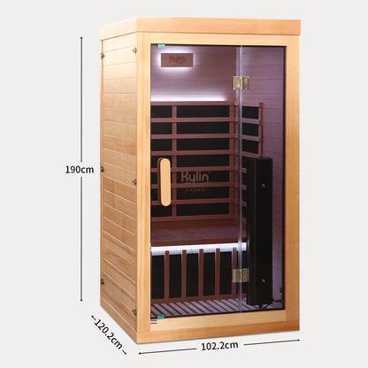 Kylin Premium Full Spectum Low EMF Infrared Sauna Room 1 Person H6120 (Floor Heater included)