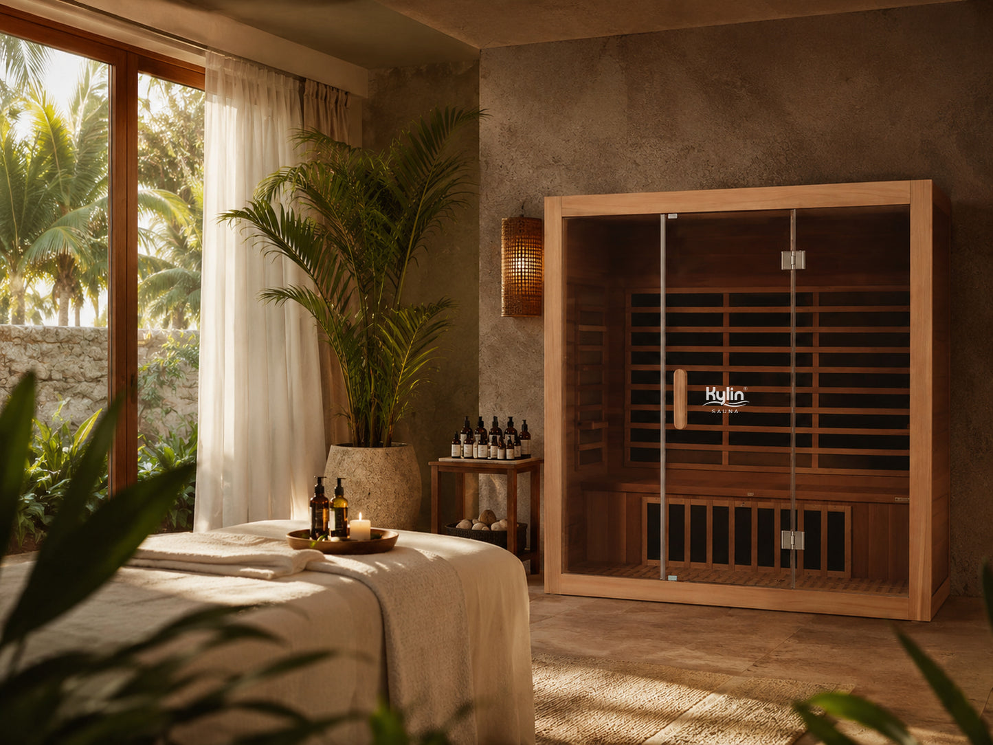 Kylin Low EMF Premium Cedar Infrared Sauna Room 4 Person H6404 (Floor Heater included)