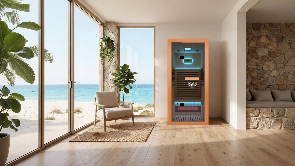 Kylin Red Cedar Carbon Full Spectrum Infrared Sauna Room 1 Person Low EMF L9101