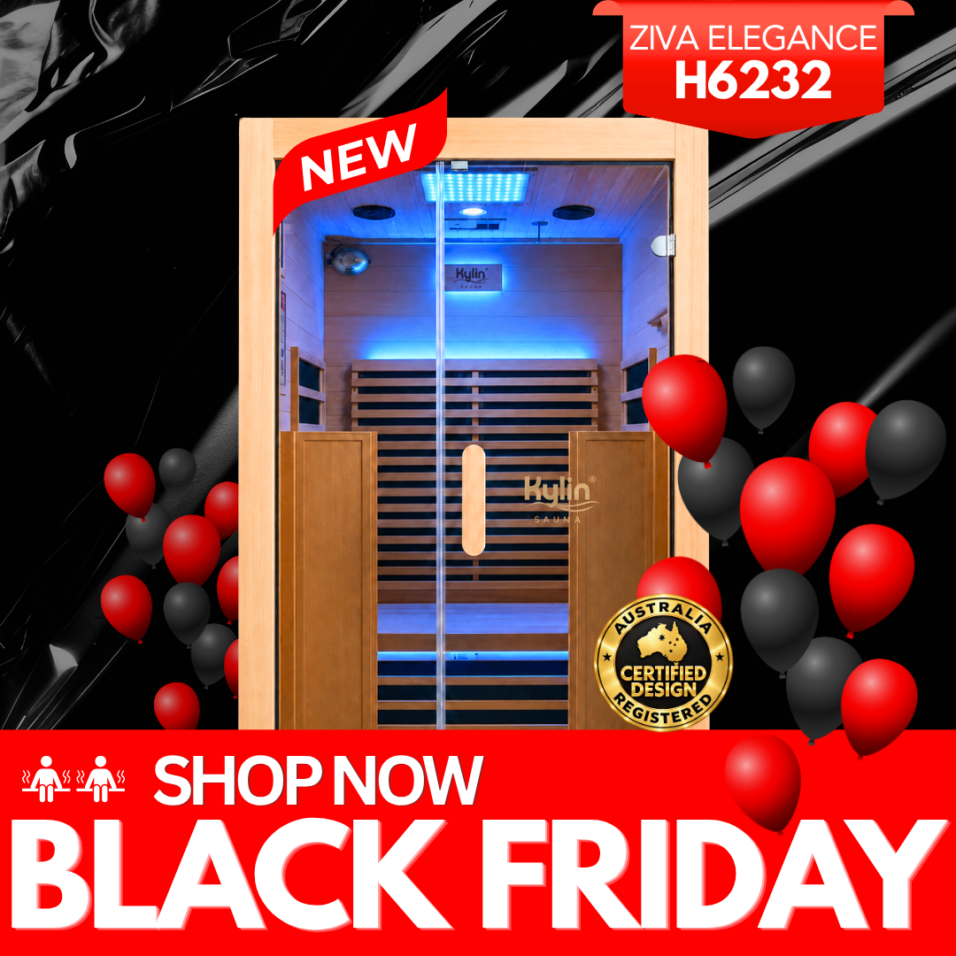 Kylin ZIVA ELEGANCE Premium Full Spectum Low EMF Infrared Sauna Room 2 Person H6232 (Floor Heater included)