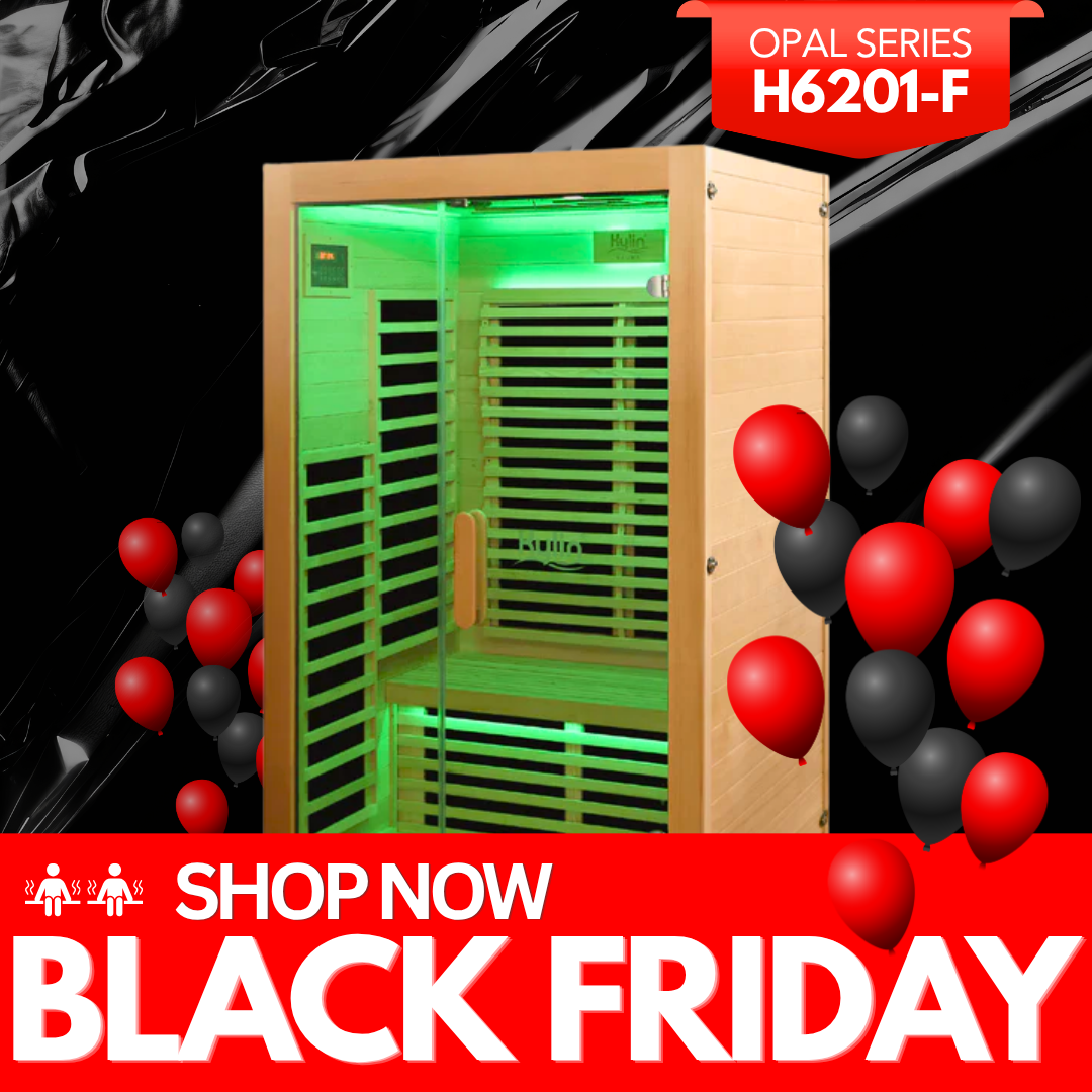 Kylin OPAL Low EMF Carbon Infrared Sauna 2 Person H6201-F (Floor Heater included)