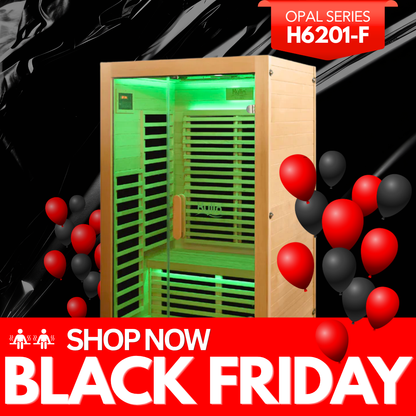 Kylin OPAL Low EMF Carbon Infrared Sauna 2 Person H6201-F (Floor Heater included)