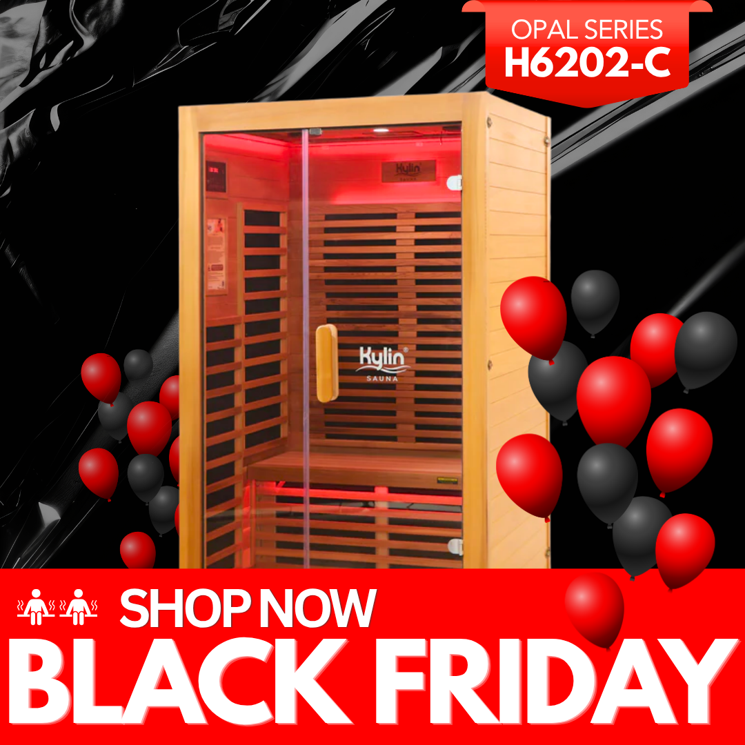 Elite - Kylin OPAL Low EMF Premium Cedar Infrared Sauna Room 2 Person - H6202-C