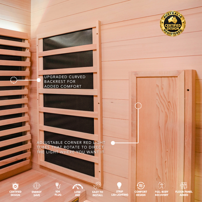 Kylin Premium Full Spectum Low EMF Infrared Sauna Room 4 Person H6430 (Floor Heater included)