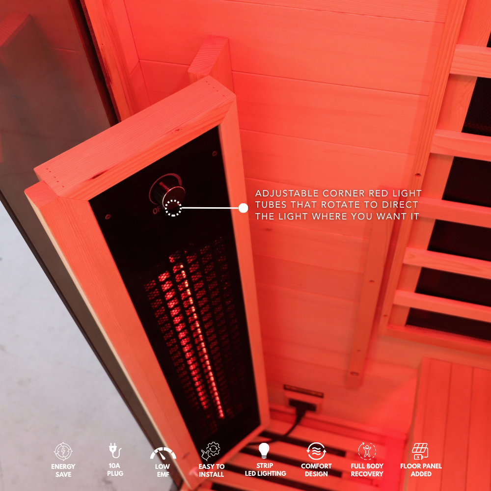 Kylin Premium Full Spectum Low EMF Infrared Sauna Room 1 Person H6132 (Floor Heater included)