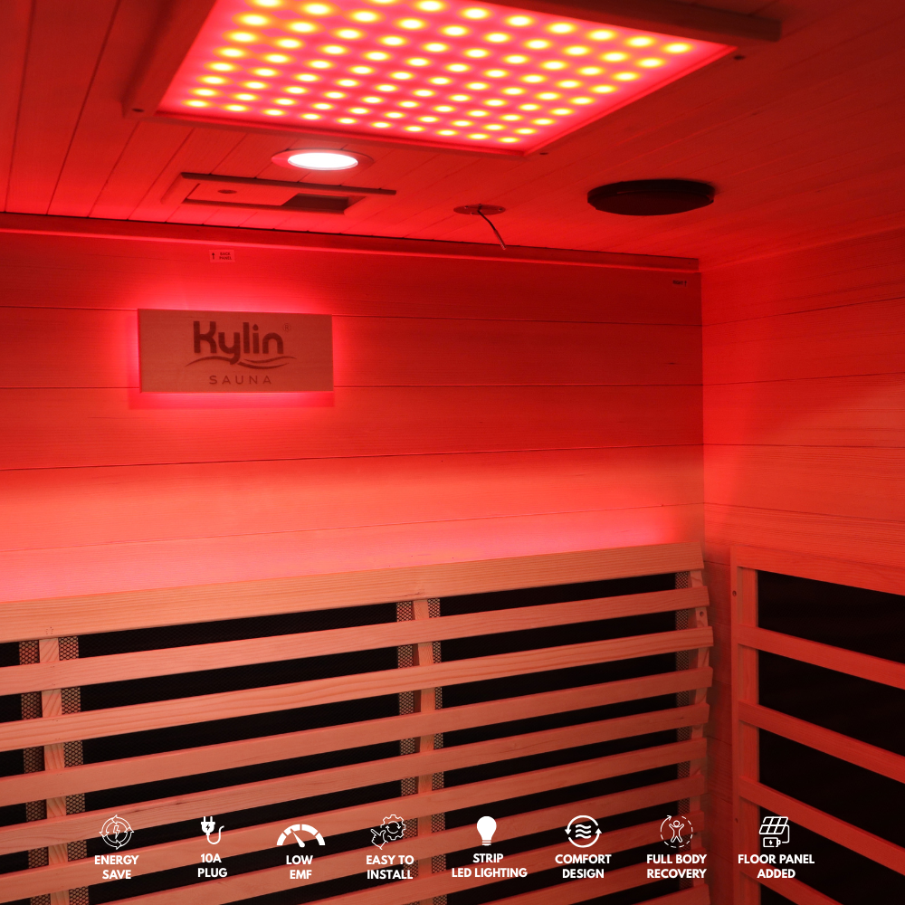 Kylin Premium Full Spectum Low EMF Infrared Sauna Room 1 Person H6132 (Floor Heater included)