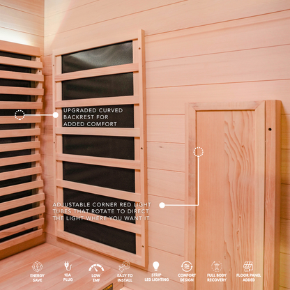 Kylin Premium Full Spectum Low EMF Infrared Sauna Room 1 Person H6132 (Floor Heater included)