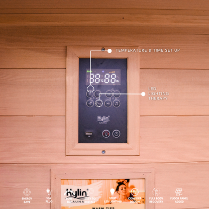 Kylin Premium Full Spectum Low EMF Infrared Sauna Room 1 Person H6132 (Floor Heater included)