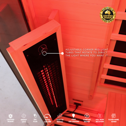 Kylin Premium Full Spectum Ultra Low EMF Infrared Sauna Room 4 Person H6433 (Floor Heater included)