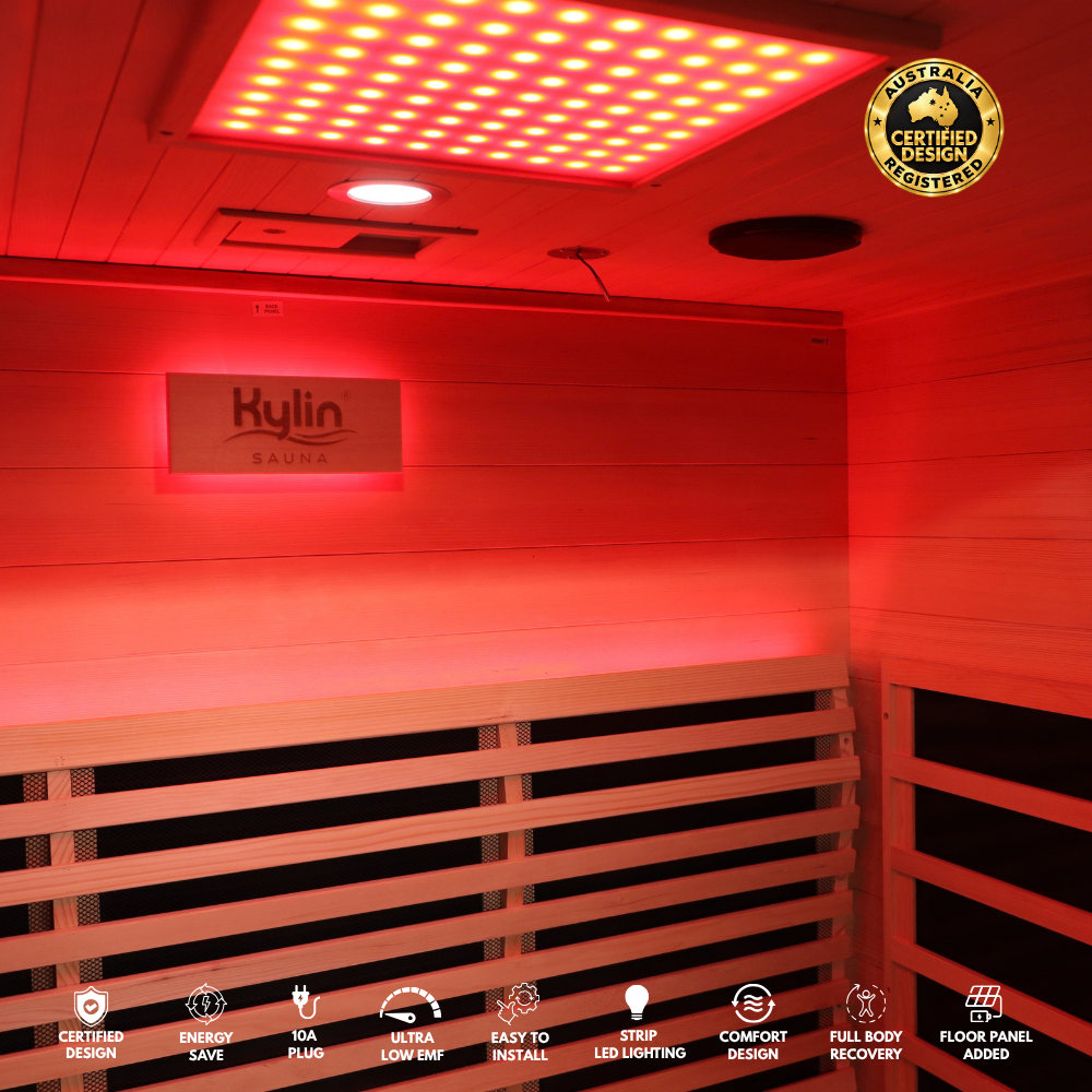 Kylin Premium Full Spectum Ultra Low EMF Infrared Sauna Room 4 Person H6433 (Floor Heater included)