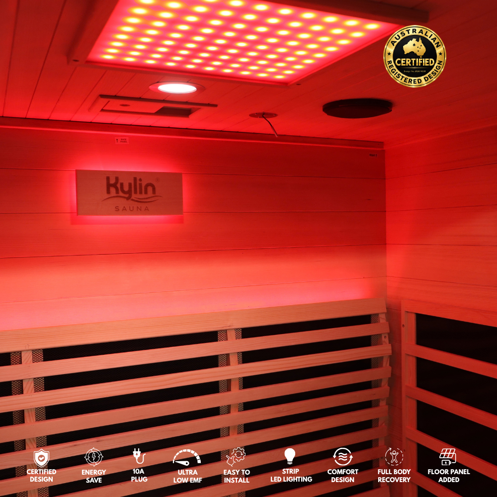 Kylin Premium Full Spectum Ultra Low EMF Infrared Sauna Room 1 Person H6133 (Floor Heater included)