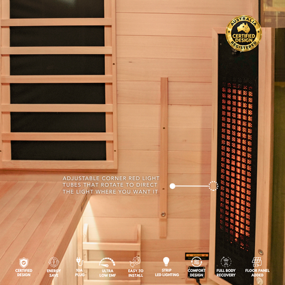 Kylin Premium Full Spectum Ultra Low EMF Infrared Sauna Room 4 Person H6433 (Floor Heater included)