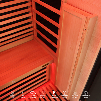 Kylin Premium Full Spectum Ultra Low EMF Infrared Sauna Room 1 Person H6134 (Floor Heater included)